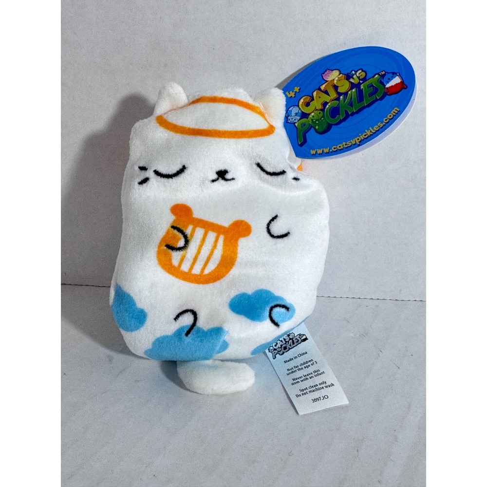 Cats vs Pickles Angeli-Cat 111 Gold Wave White Angel Plush Bean Bag Toy